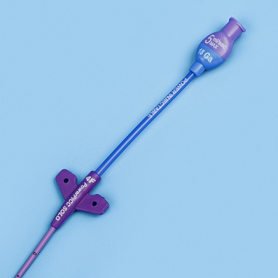 A close up photograph of a PICC device